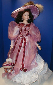 Porcelain Doll with Rose Dress