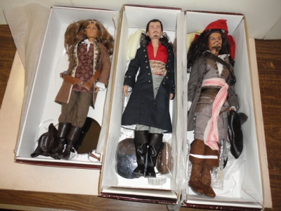 Pirates of Caribbean 3 dolls - Captain Jack Sparrow-Will Turner-Elizabeth Swann